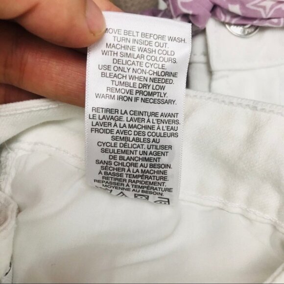 NWT Kensie White Belted Crop Ankle Slim  straight Relaxed Fit Jean Women size 14 - Picture 15 of 16